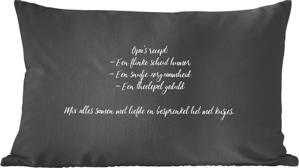 MuchoWow Zierkissen Sofakissen Wohnzimmer Dekokissen 60x40 cm Großvaters Rezept - Zitate - Sprichwörter - Großvater - Kopfkissen - Polster mit...