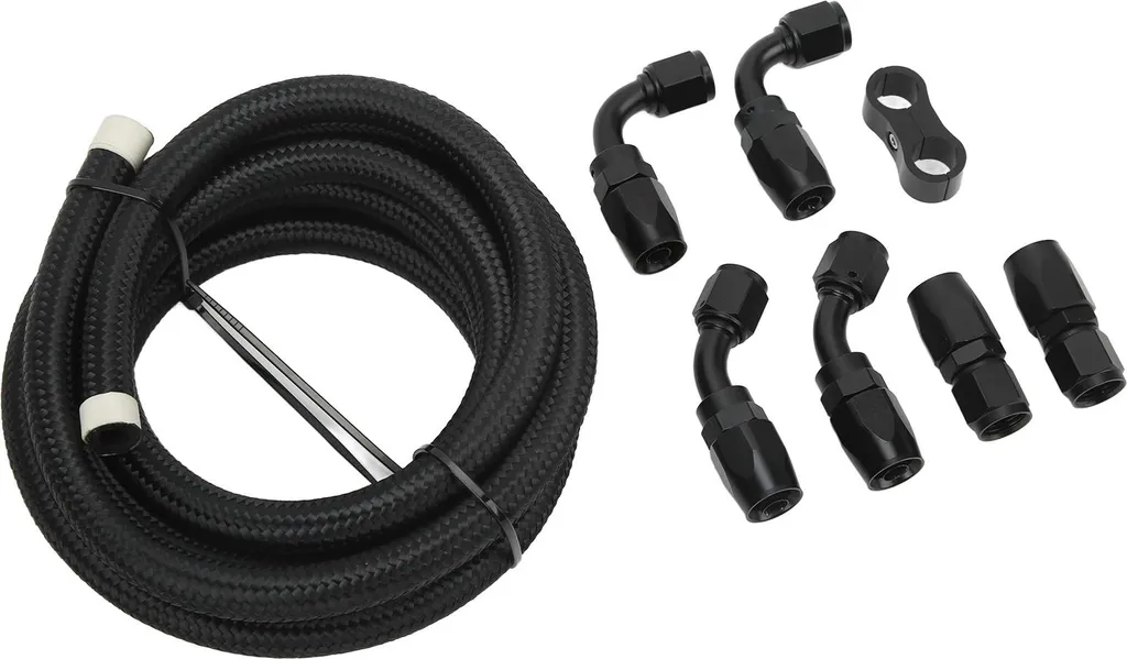 Évitez les fuites avec ce kit tuyau carburant AN6 3m en nylon tressé