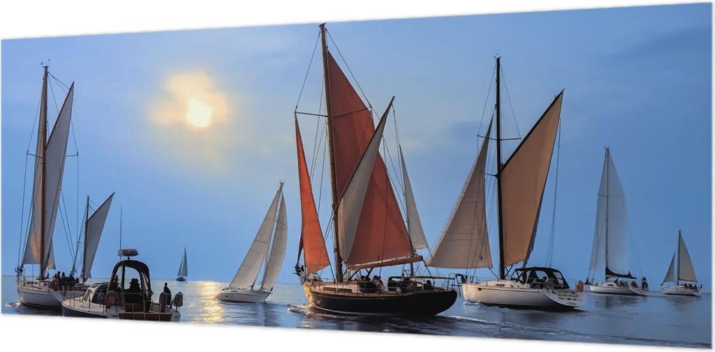 Wandtapete - Dekorative Tapete für Wohnzimmer- Tapetenfolie für Wanddekoration - 208x146 cm - Segelabenteuer