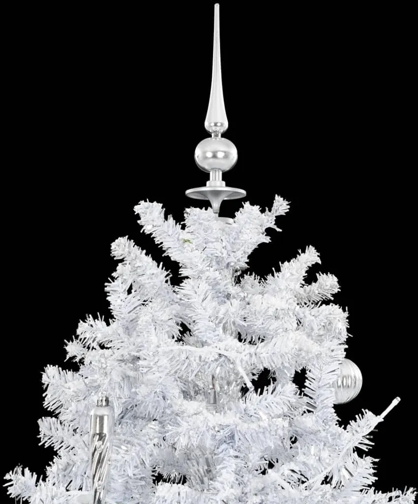 vidaXL Sapin de Noël à neige avec pied parasol blanc hauteur 170 cm - 3