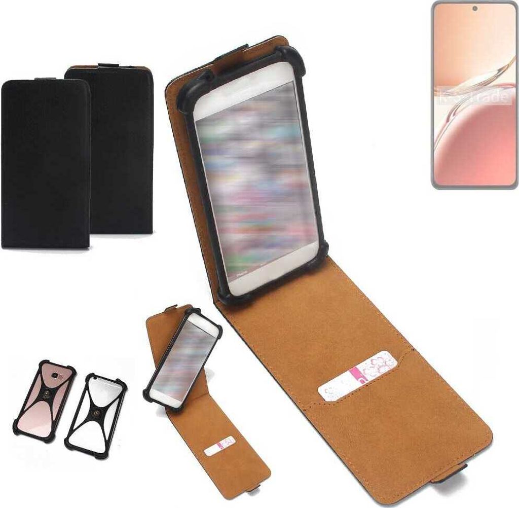 K-S-Trade Handyhülle Schutzhülle kompatibel mit Oppo F27 5G Hülle Case Cover Flip Style Bumper schwarz 1x