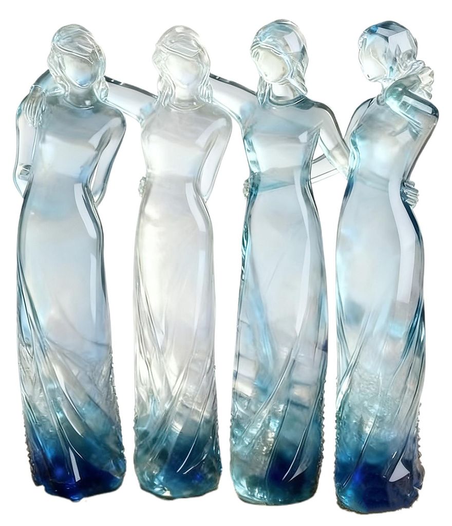Göttinnenfigur aus Kunstharz, getönte Göttin der Hoffnung, Schwestern-Skulptur, transparente, blau-verlaufende Frauenstatue für Tisch, Kaminsim...
