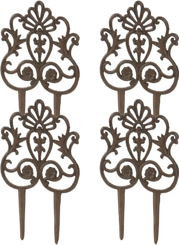 Bordure de jardin anti-corrosion en fonte rouille - Solution durable x4