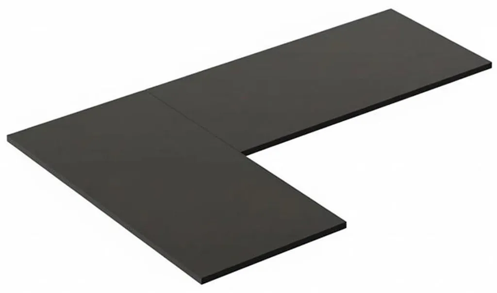 Plateau de table noir robuste 180 x 120 cm, finition mate PR18012-BlackV2