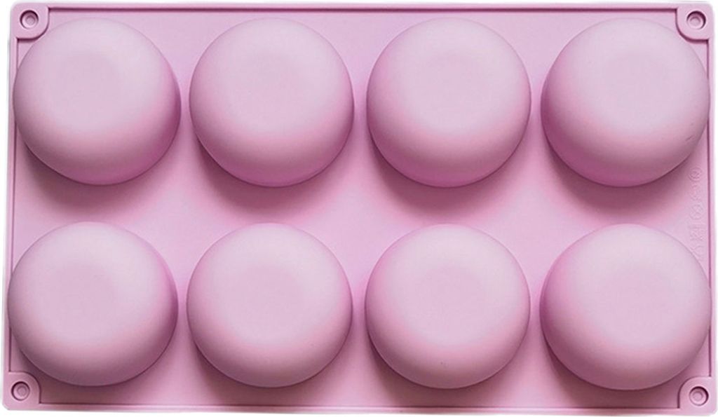 Silikon-Kuchenform, wiederverwendbar, nicht klebend, lebensmittelecht, runde Form, 8-Gitter-Form, DIY-Backzubehör, Lutscher-Schokoladenform, Kuche...