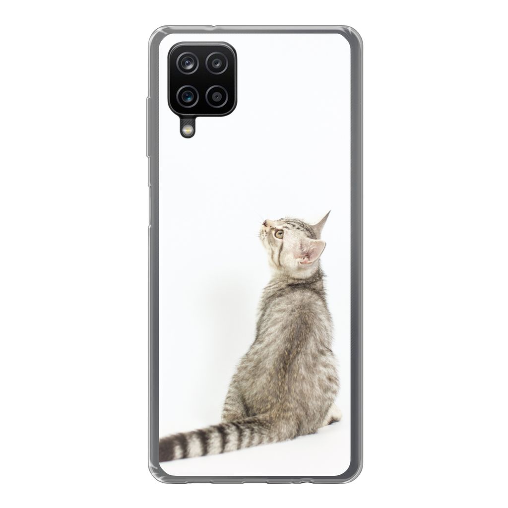 MuchoWow Handyhülle Schutzhülle Hülle für Samsung Galaxy A12 Katze - Haustiere - Fell Silikon Softcase Handy Hülle - Bild