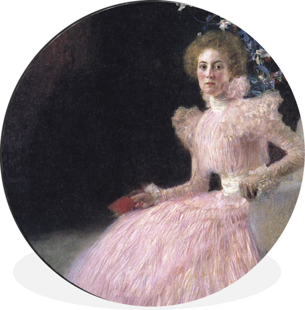 MuchoWow Aluminium Wandkreis Sonje Knips - Gustav Klimt Ø 60 cm Wanddeko Modern Wohnzimmer - Wand Kreis - Wandbild - Schlafzimmer - Aluminium Bi...