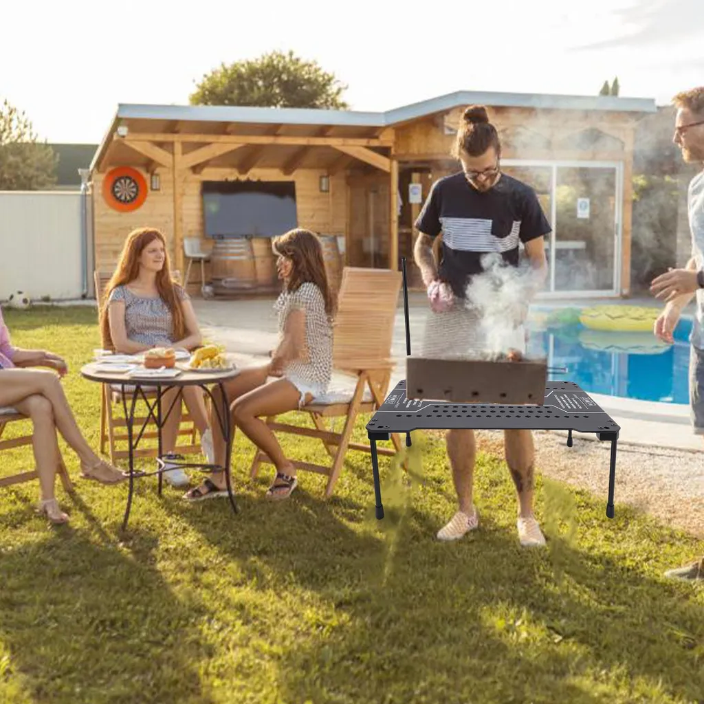Table de Camping IGT en Aluminium - Structure Modulaire pour Barbecue - 3