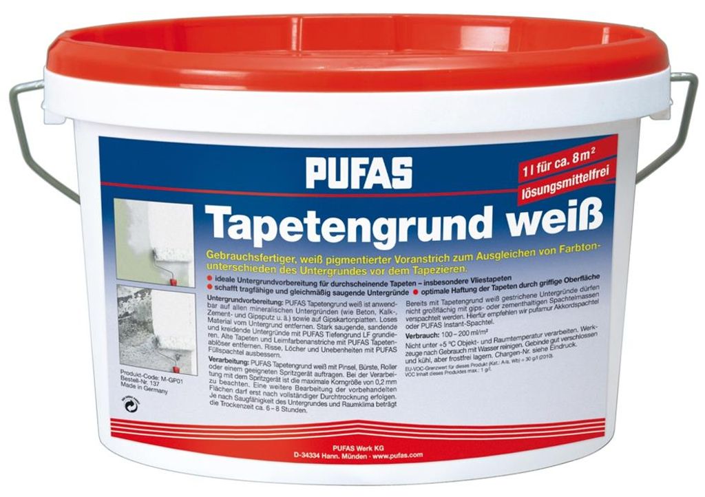 PUFAS Tapetengrund weiß Voranstrich2,5 Liter