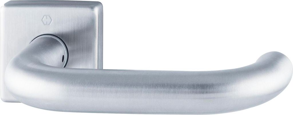 Hoppe Türgriff U-Form Paris Türklinke - Rosette eckig VK 10/72mm, Edelstahl matt