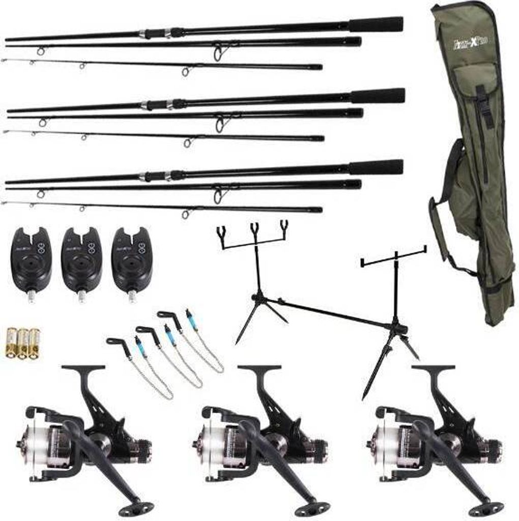 FISH-XPRO Karperset - Carpset Pro Improve Set - 3-Rod - Karpfenangelset