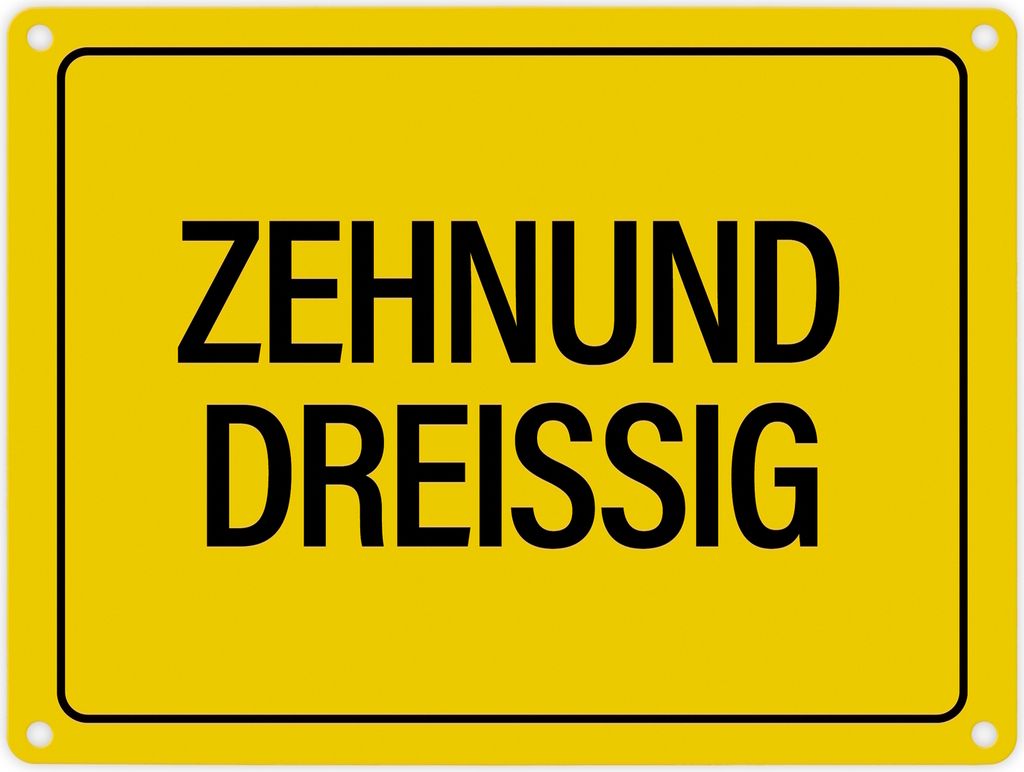 40. Geburtstag Metallschild mit Spruch: Zehnunddreißig Geschenk vierzig Runder