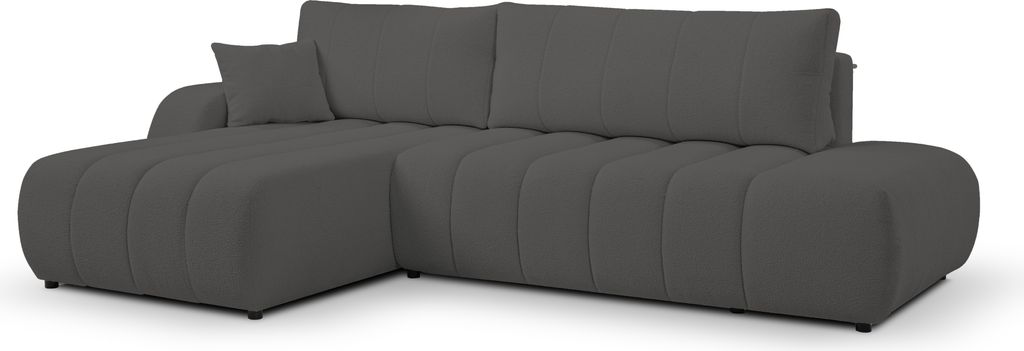 DomoHome Moderne Couch mit Schlaffunktion mit Abmessungen 145x212 cm und Bettkasten, Komfortable Polsterung, Stoffbezug, Dekokissen Inklusive, Link...