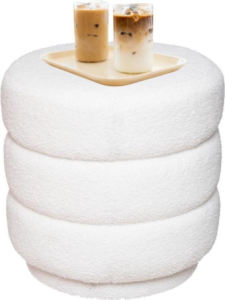 "MISOU Pouf Teddy Chair Teddy Pouf Round Ottoman Side Table Bouclé Fabric White 37x40cm" -> "MISOU Poef Teddy Stuhl Teddy Poef Rund Hocker Beistel...