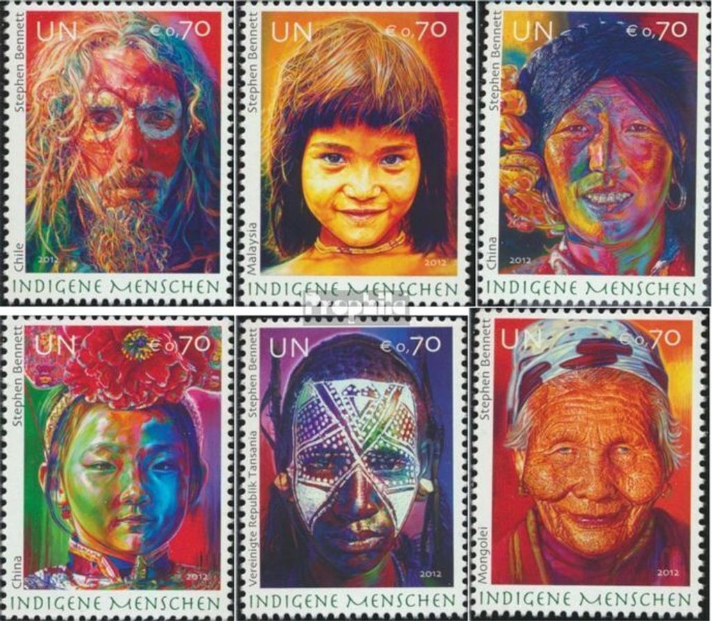 Briefmarken UNO - Wien 2012 Mi 758-763 (kompl.Ausg.) postfrisch Indigene Menschen