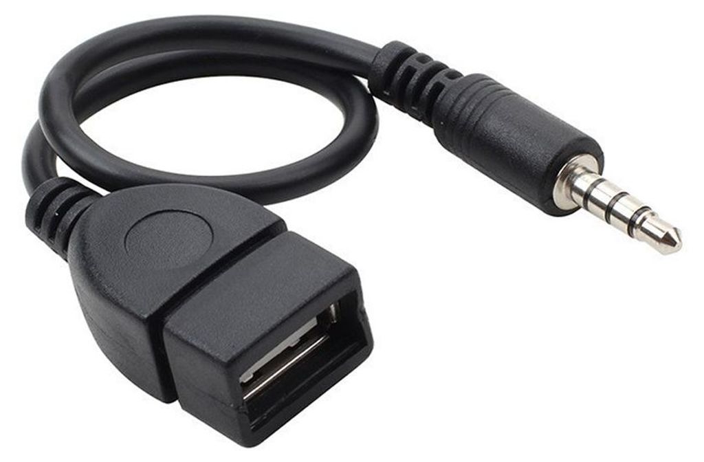 3,5mm AUX USB Adapter Auto 2er Set, Car MP3 Adapter für Radio & Navigation, Plug & Play Audio Verbindung, 20 cm, nur MP3 kompatibel