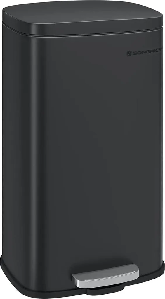 Poubelle de cuisine noire double bac pour tri sélectif 2x20 litres