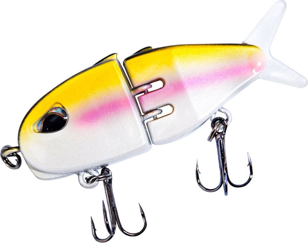 6 cm/6,5 g mehrgliedriger Angelköder mit Haken, realistischer 2-teiliger Swimbait, künstlicher Köder aus Kunststoff, Süßwasser, Salzwasser, Ba...