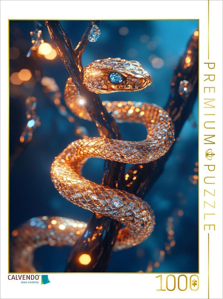 CALVENDO Puzzle Goldene Schlange | 1000 Teile Lege-Größe 64x48cm Foto-Puzzle für glückliche Stunden