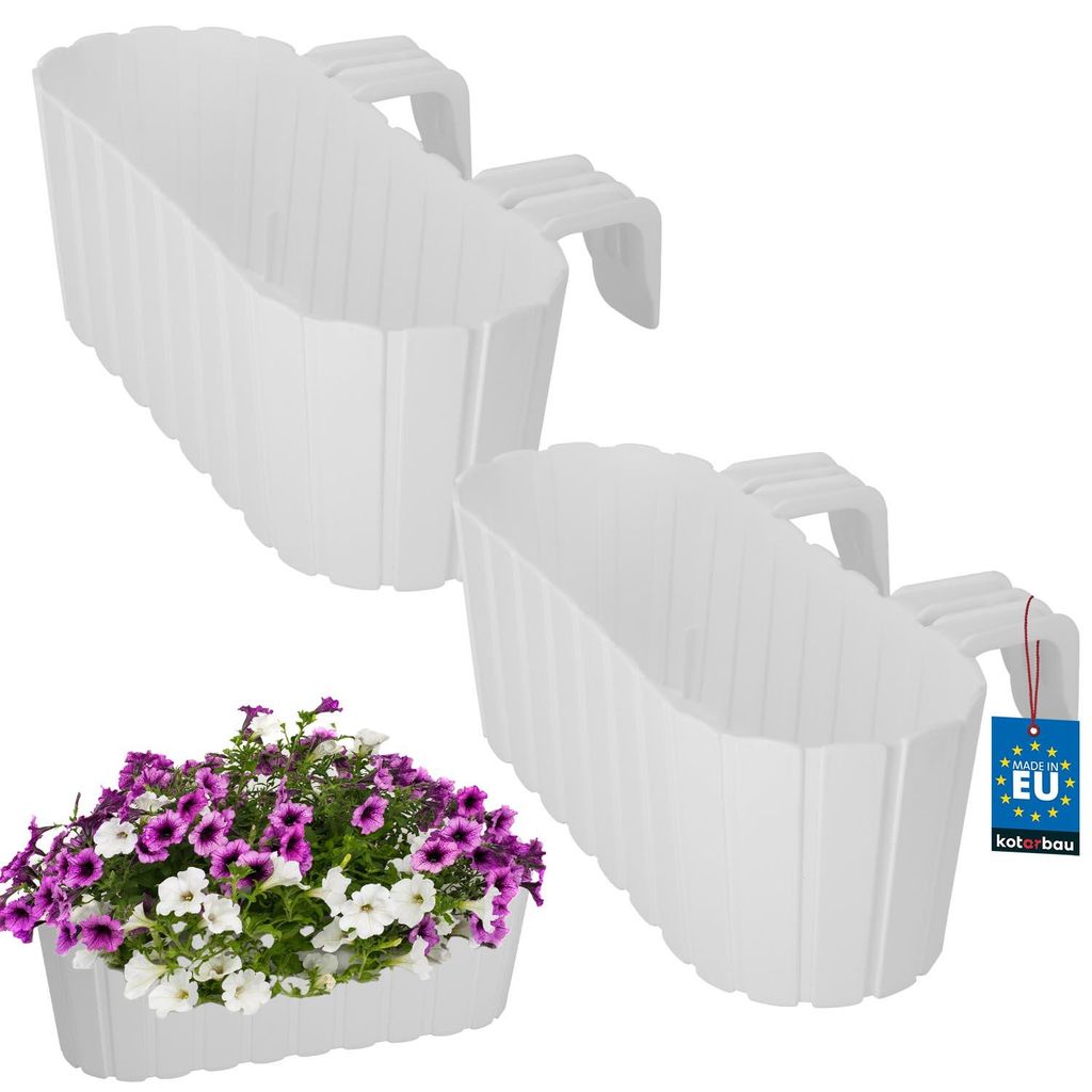 KOTARBAU® Lot de 2 Jardinière Extérieur Pot de Fleur PVC Image du produit 