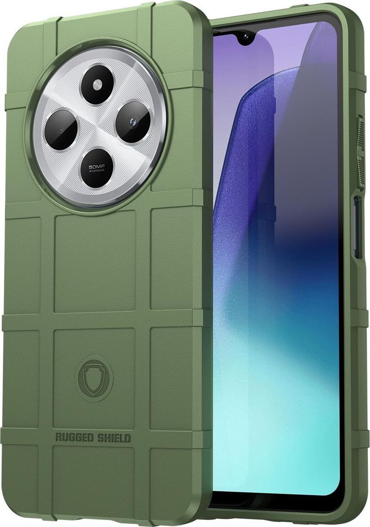 Mobigear Rugged Shield Xiaomi Redmi 14C Hülle Flexibles TPU Backcover Stoßfest - Grün