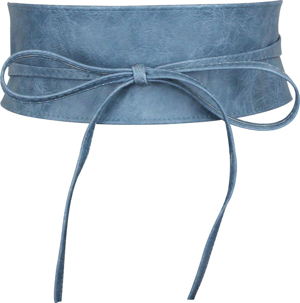 Damen Taillengürtel, breiter Wickelgürtel Obi Gürtel zum Schnüren Hüftgürtel Bindegürtel, Jenas Blau