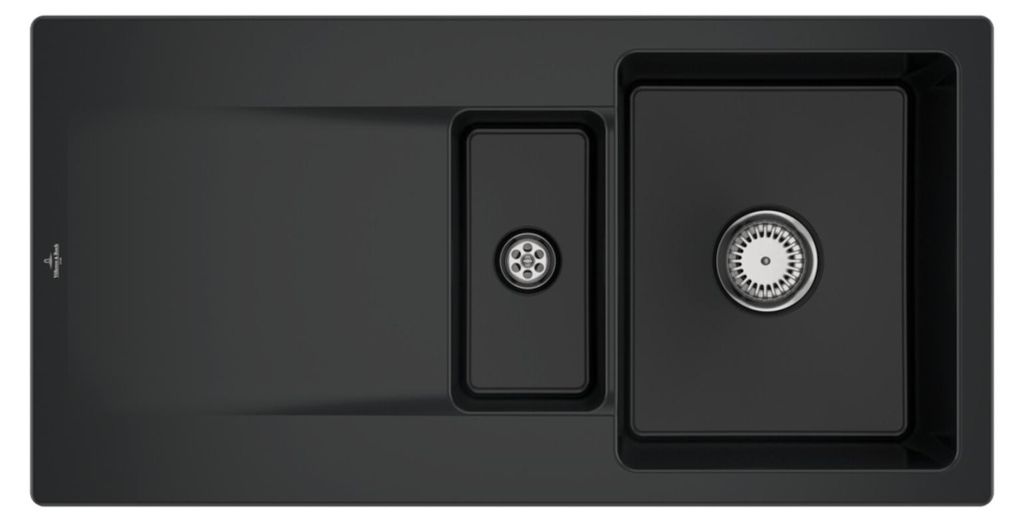 V&B Spüle Siluet 60 R m Abl.garn, rd m Hand., pure black