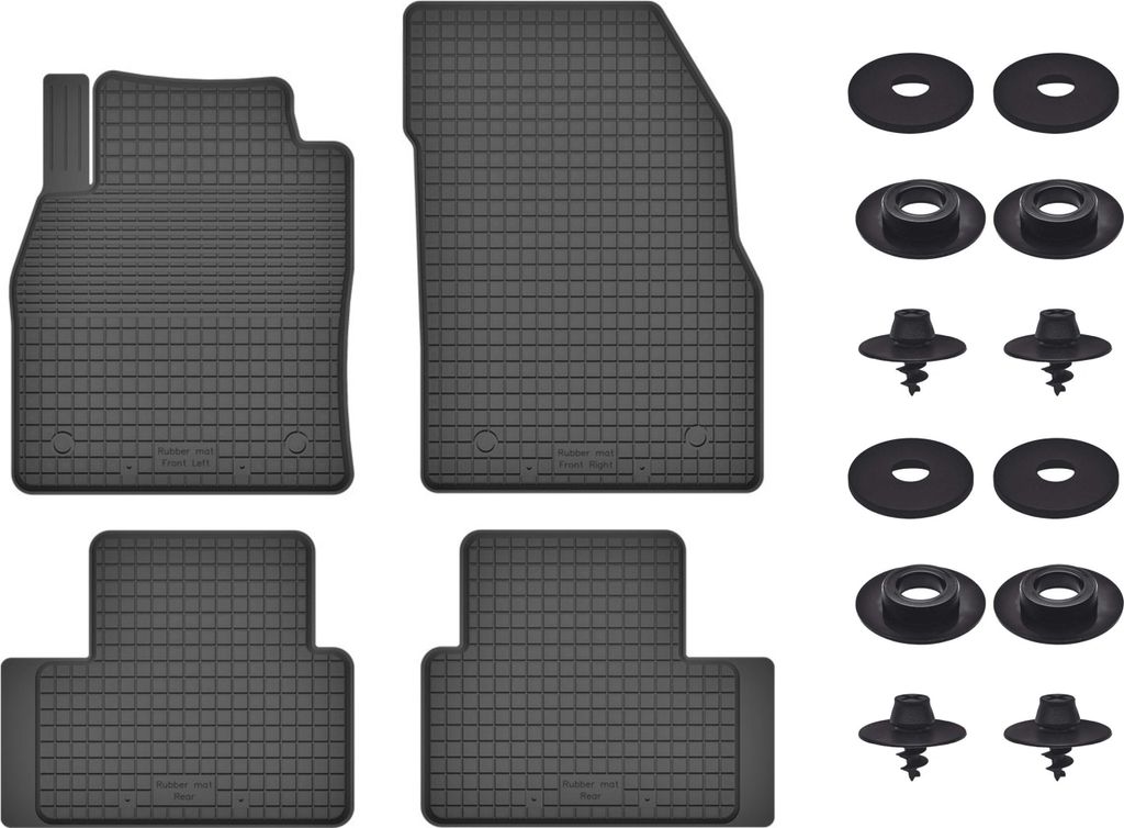 Gummimatten Mit Stoppern Für: Volvo C30 (2006-2012) Schwarz Produktbild 