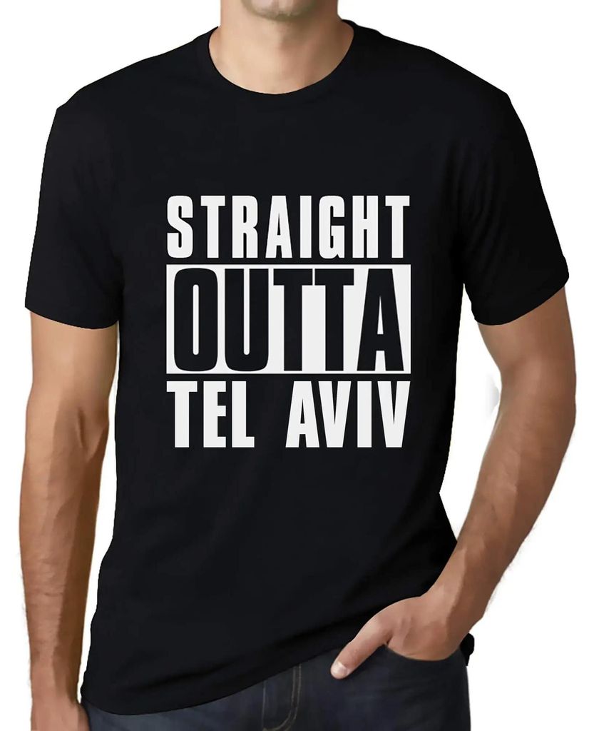 Herren Grafik T-Shirt Direkt aus Tel Aviv – Straight Outta Tel Aviv – Öko-Verantwortlich Vintage Jahrgang Kurzarm Lustige Druck Geburtstag Ges...
