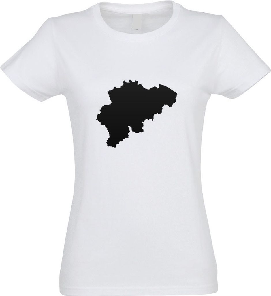 Kiwistar - T-Shirt tailliert - Damen - Weiss - Belgien Umriss Kontur - mit Motiv Bedruckt - Funshirt Design - Sport - Freizeit - Damen - XL