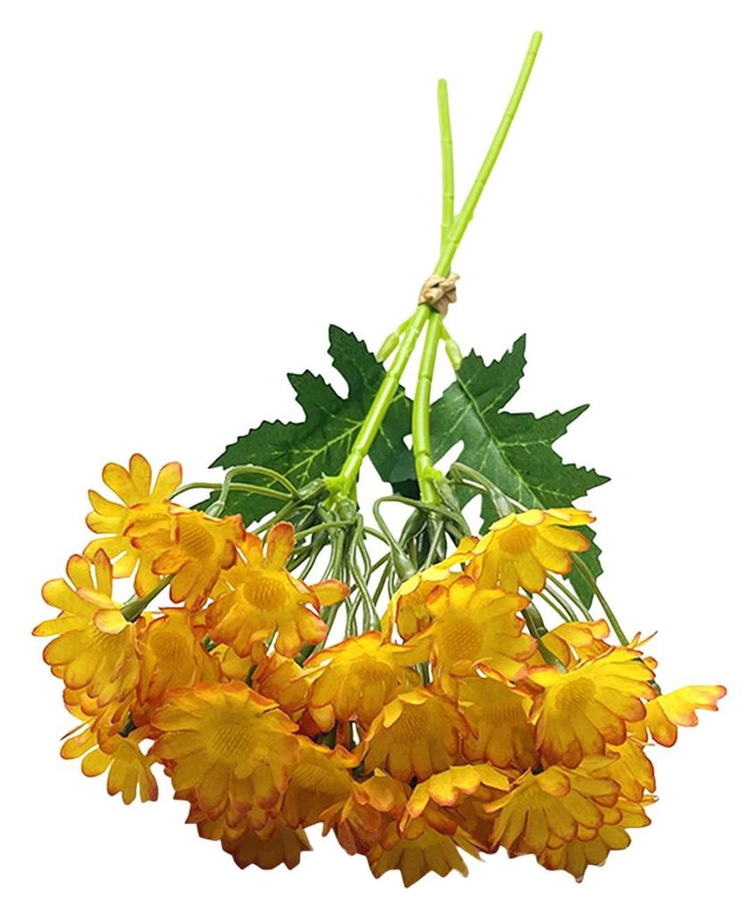 Künstlicher Kamillenstrauß mit biegsamen Stielen, UV-beständig, realistische Kunstblumen für Zuhause, Vase, Garten, Hochzeitsdekoration