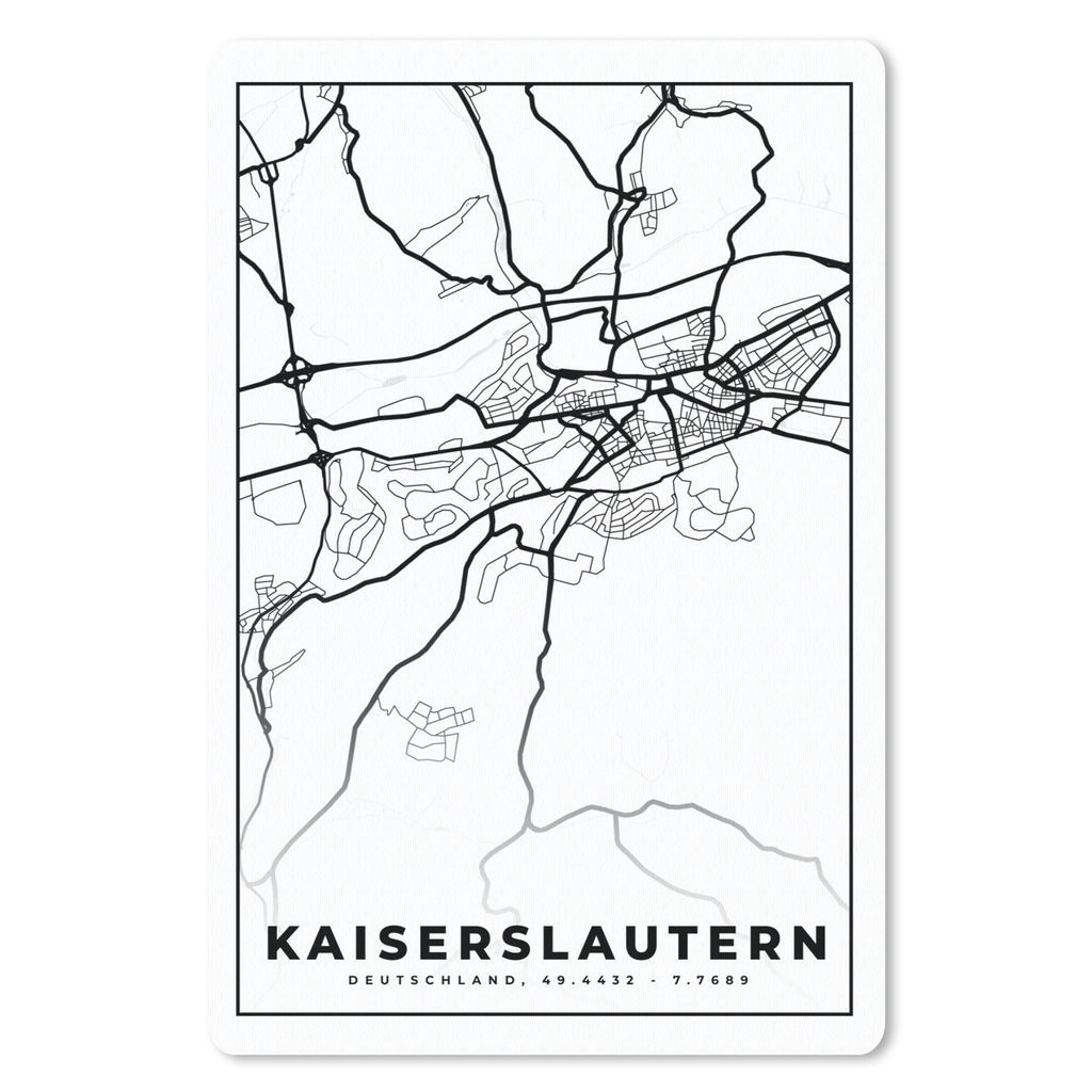 MuchoWow Mauspad Mousepad Karte - Kaiserslautern - Stadtplan - Wegbeschreibung 40x60 cm - Mousepads - Maus Mat - Pad - Mausunterlage - Schreibtis...