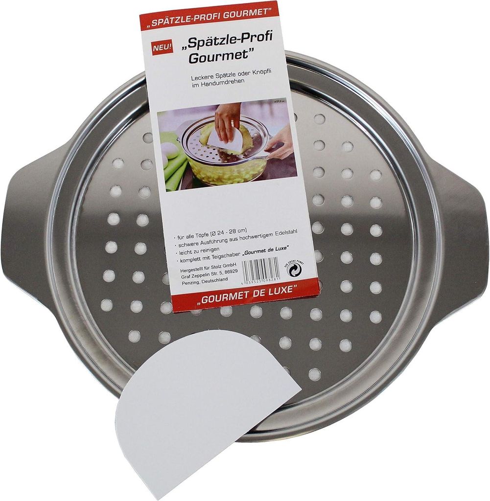 Neustanlo Spätzlesieb Edelstahl mit Schaber | Spätzlehobel Produktbild 