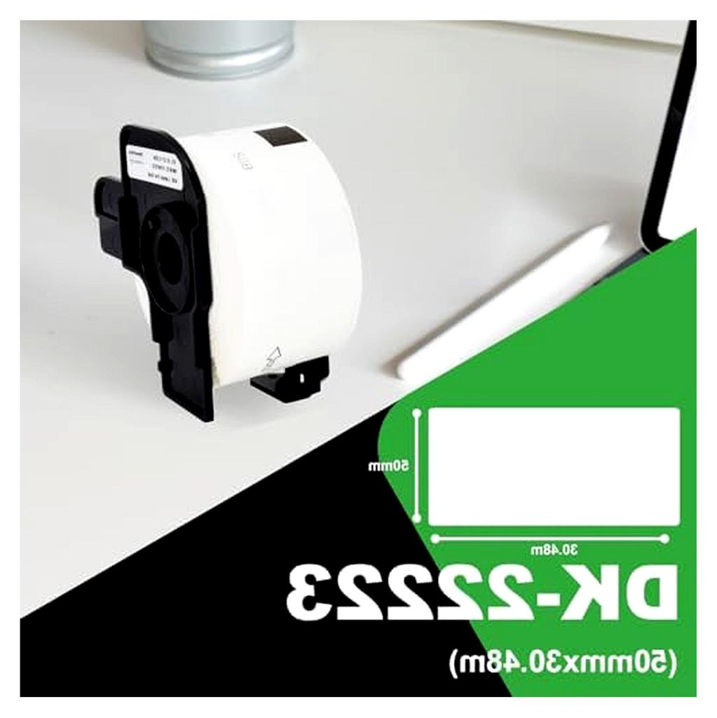 5 Rollen weiße Endlosetiketten DK-22223 für Brother Adressetikettendrucker, 50mm x 30,48m Versandetiketten