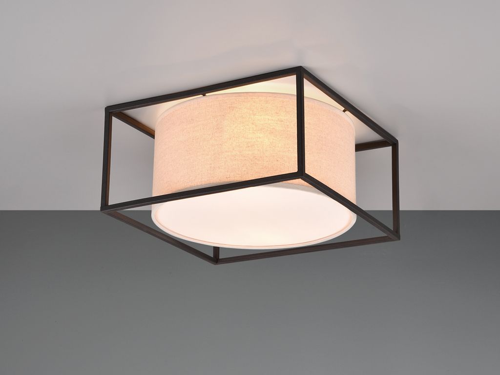 Deckenlampe ROSS 2 flammig Lampenschirm Stoff, 30cm