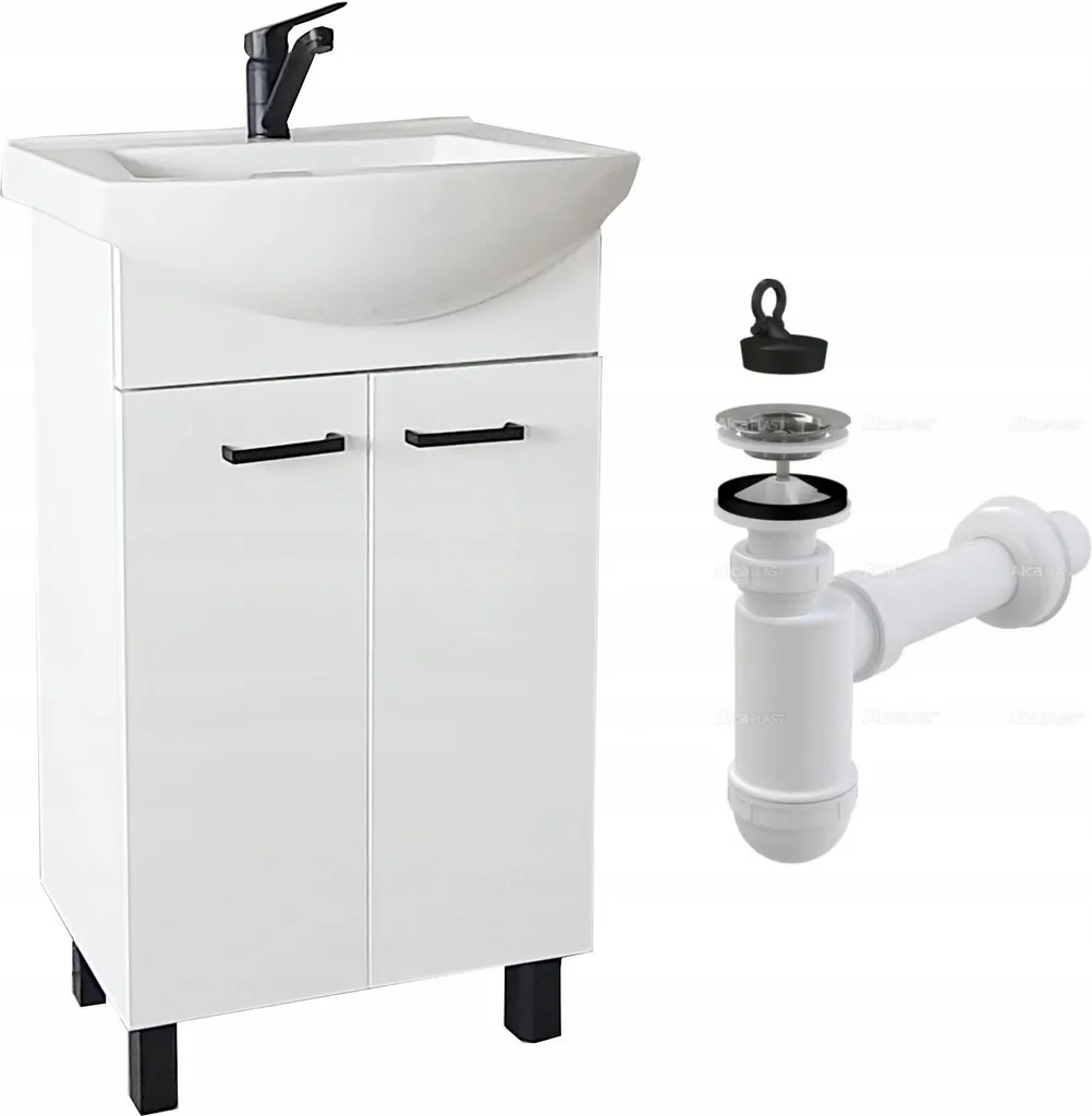 Stamar Meuble de Salle de Bain 50 cm avec Vasque Robinet et Siphon