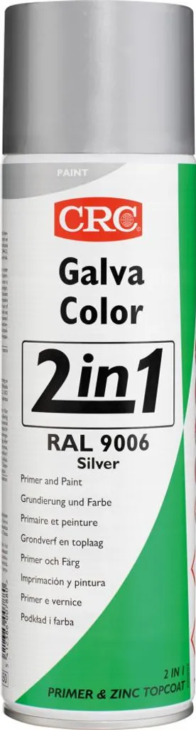 Peinture Anticorrosion Argent CRC Galvacolor 2en1, Aérosol de 500 ml