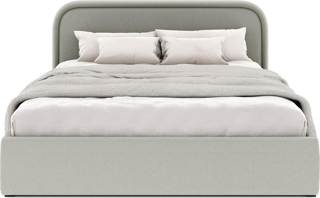 FEDVE Polsterbett JUKO aus Bouclé-Stoff 160x200 cm, Grau