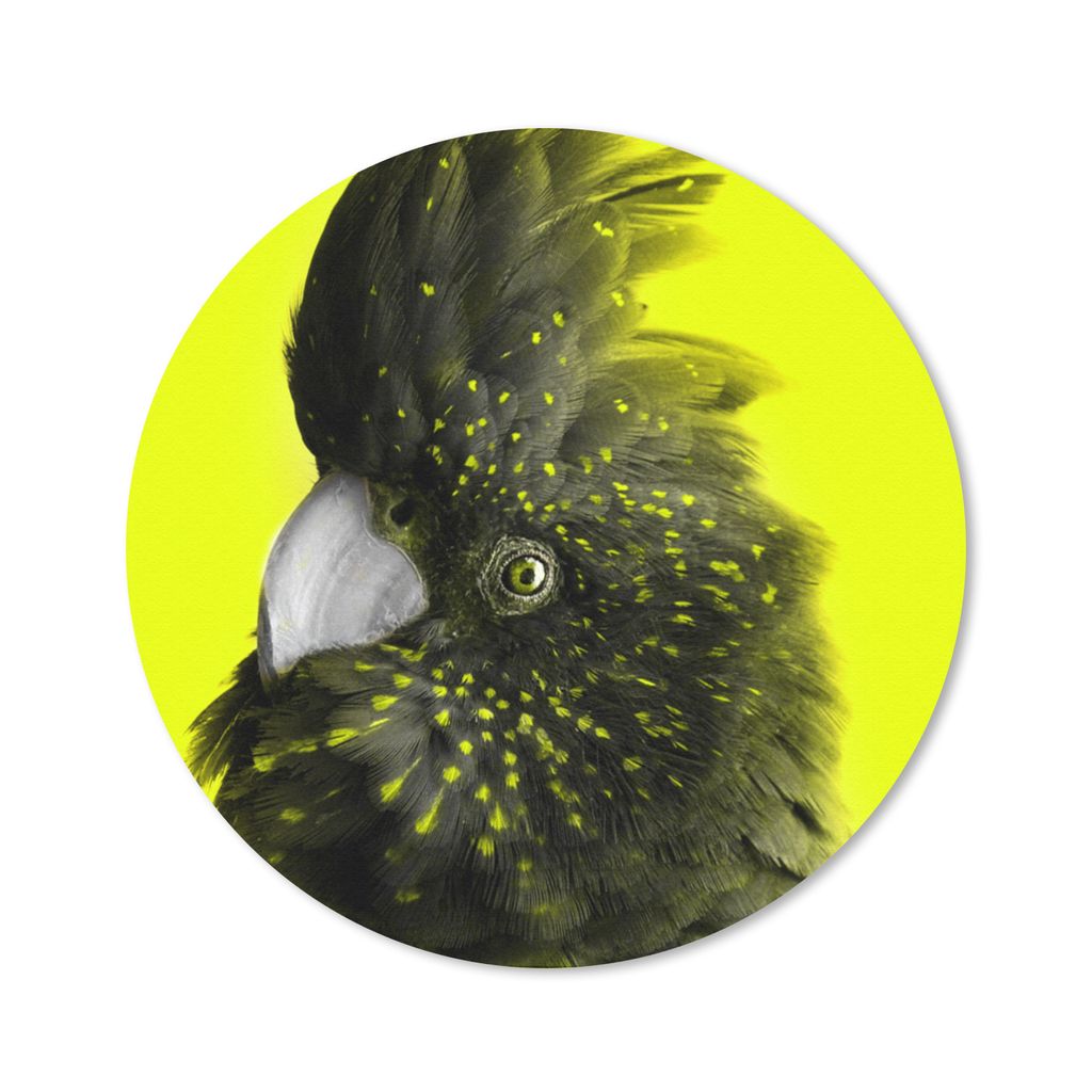 MuchoWow Mauspad Mousepad Kakadu - Gelb - Schwarz 30x30 cm - Mousepads - Maus Mat - Pad - Mausunterlage - Tischunterlage - Schreibtischmatten