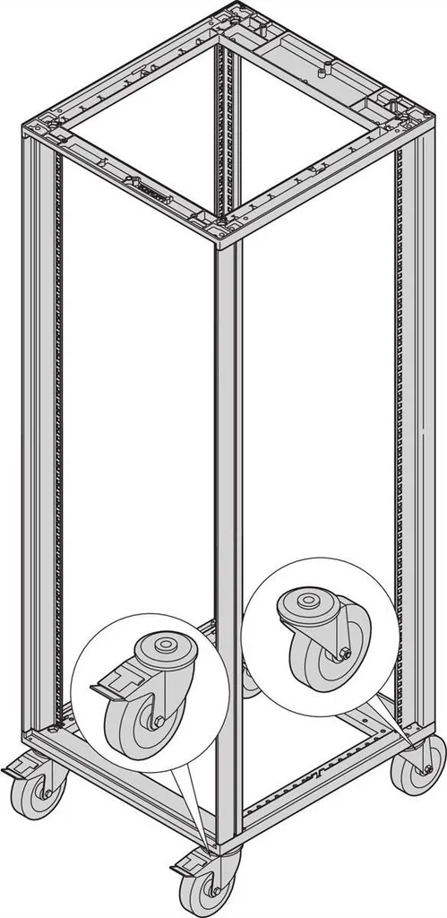 Schroff Roulettes Pivotantes Robustes pour Baie Rack 19 Pouces 4 Pièces