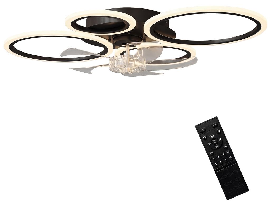HOMCOM LED Deckenleuchte mit Ventilator, Leise DC Motor, 6 Produktbild 