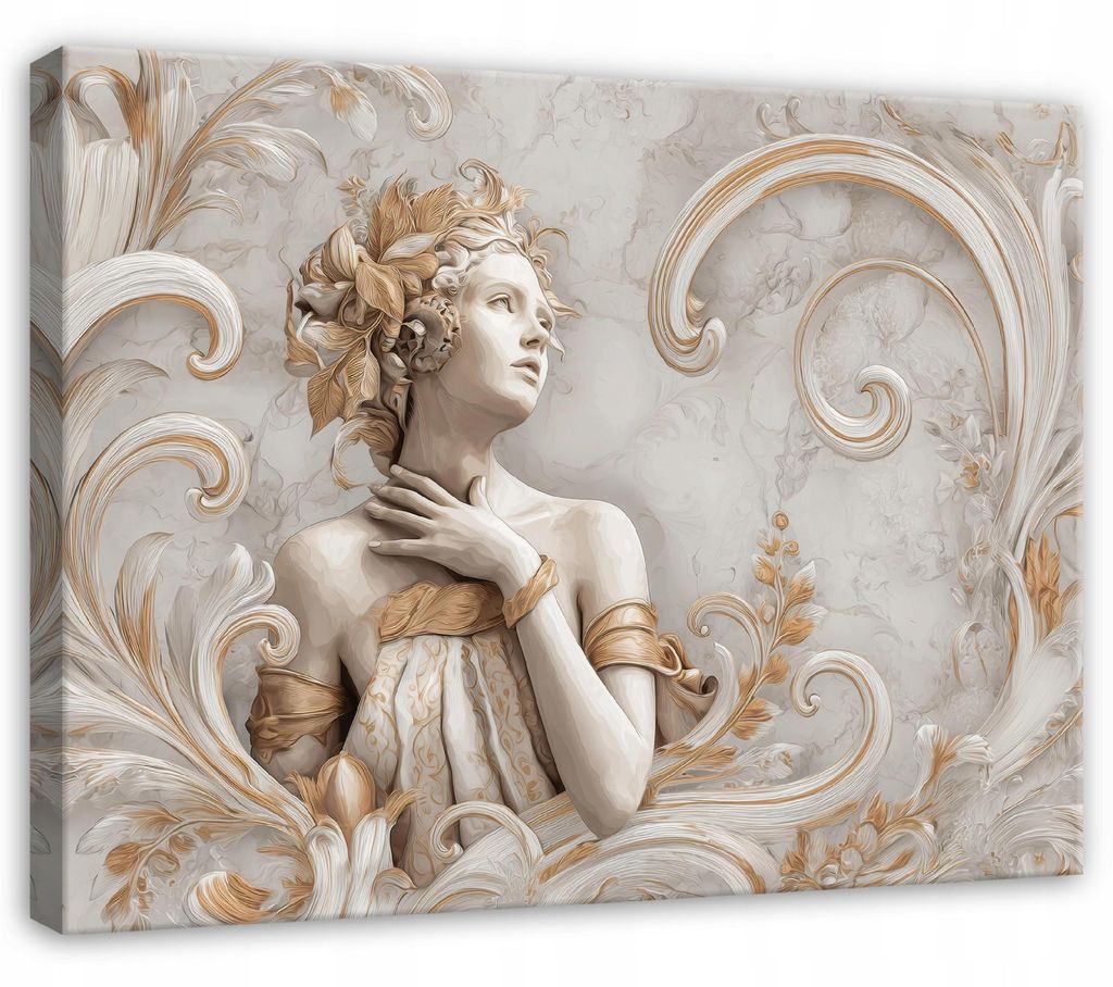 Leinwandbild Frau Marmor Abstraktion - 120x80 cm - Wandbilder Wohnzimmer Schlafzimmer - Leinwand Leinwandbild Beige - PP15968O20