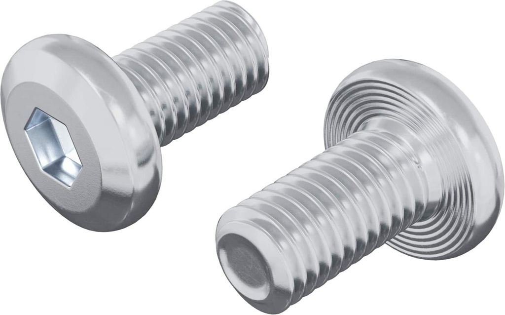 Schraube mit Sperre Uni 2 pcs Silber M6 x 12 mm Stahl