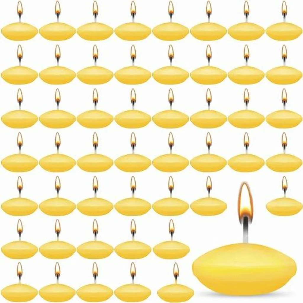 Bougies flottantes jaunes lot de 50 pour illuminer vos vases de fête