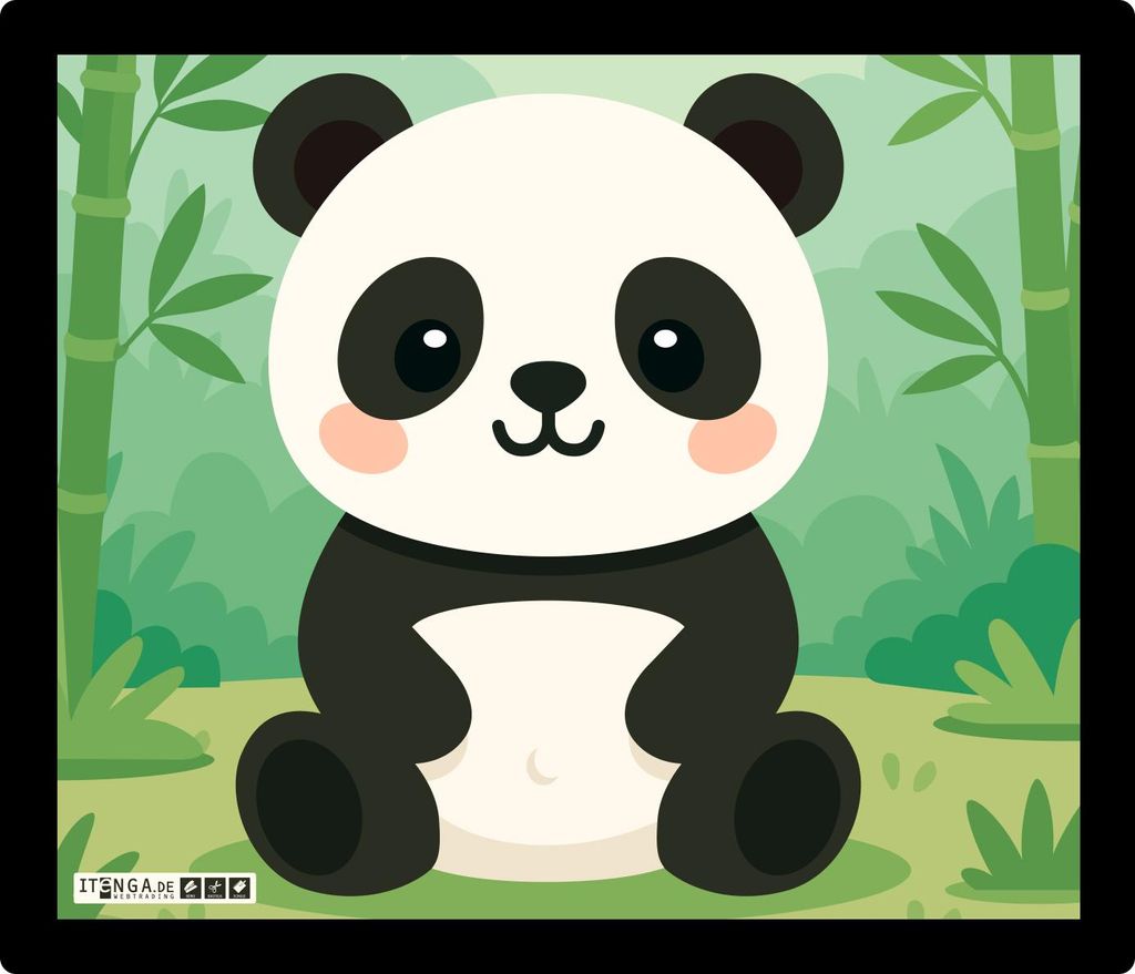 ITENGA Mauspad Kawaii Design - PANDA 21 x 18 cm Kunststoff rutschfest