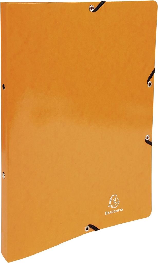 A single orange ring binder is shown against a white background.