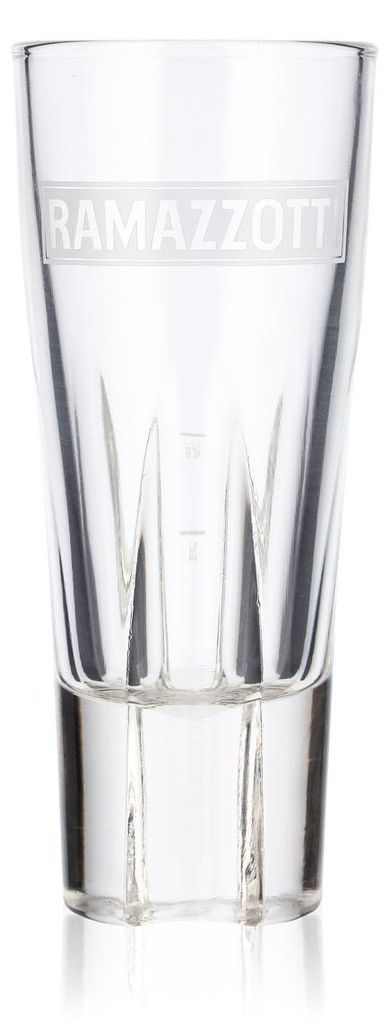 Ramazzotti Likör Glas 0,15l Longdrinkglas 1815  Boden und Produktbild 