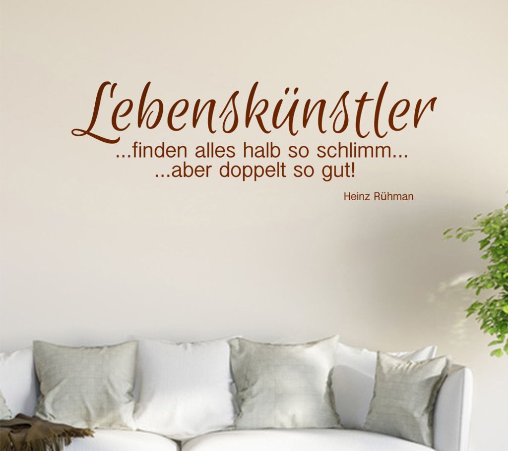 Lebenskünstler ...finden alles halb so schlimm ... Wandtattoo in 6 Größen - Wandaufkleber Wall Sticker - Dekoration, Küche, Wohnzimmer, Schlafz...