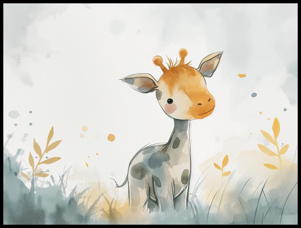 Plakat 100x75cm Kleine Giraffe