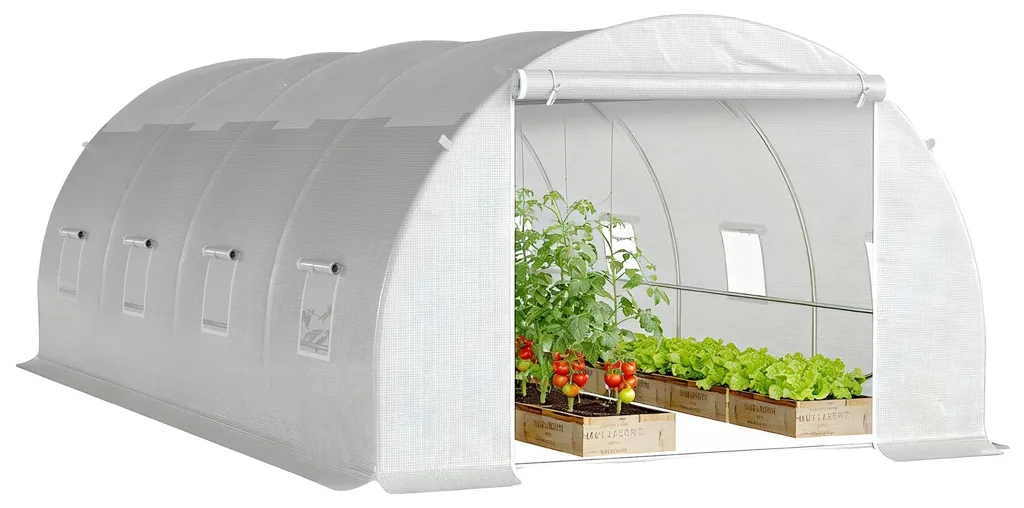 Serre de jardin blanche en matériau durable pour culture potagère 4m2